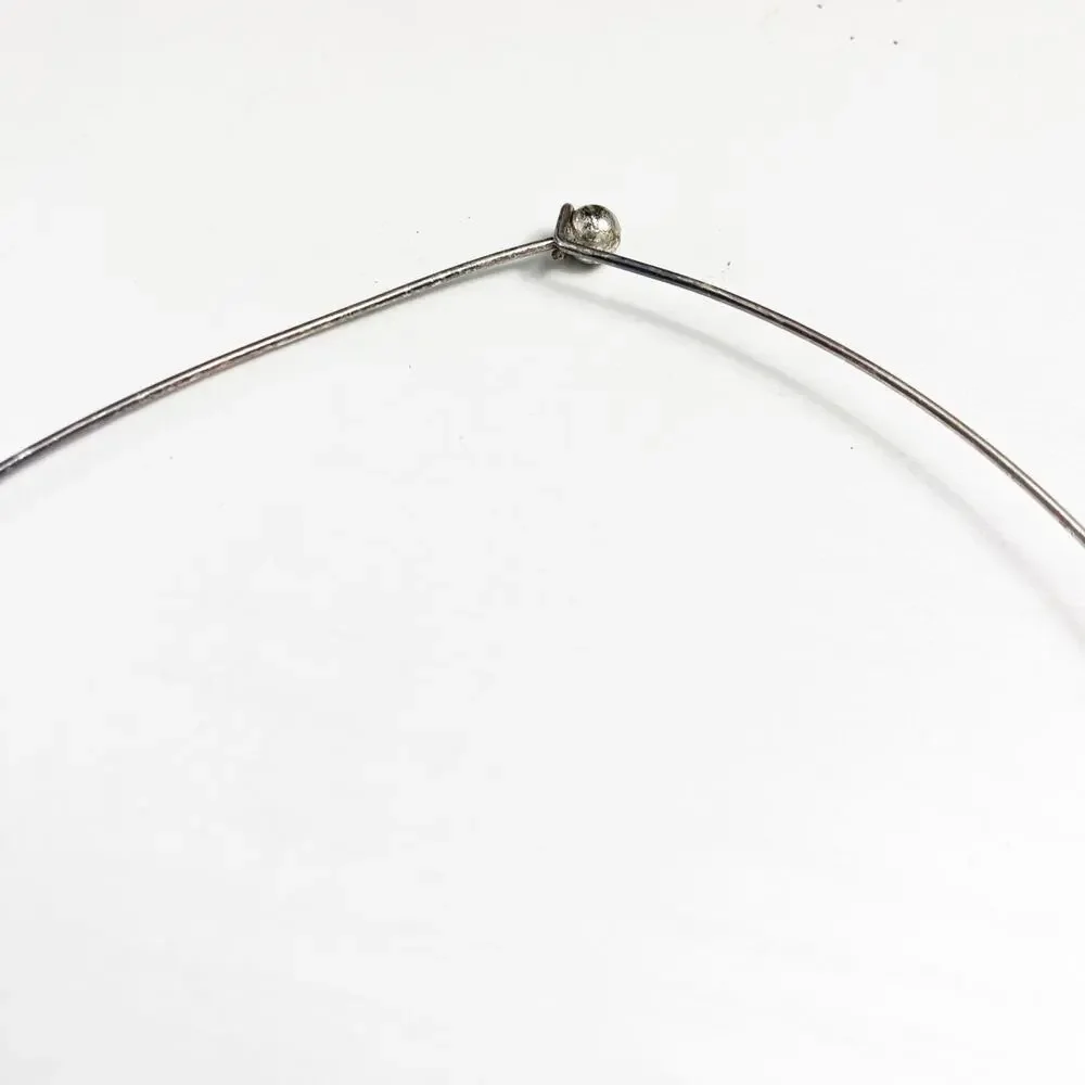 Chico's Chunky Silver & Clear Wire Wrapped Stone Necklace